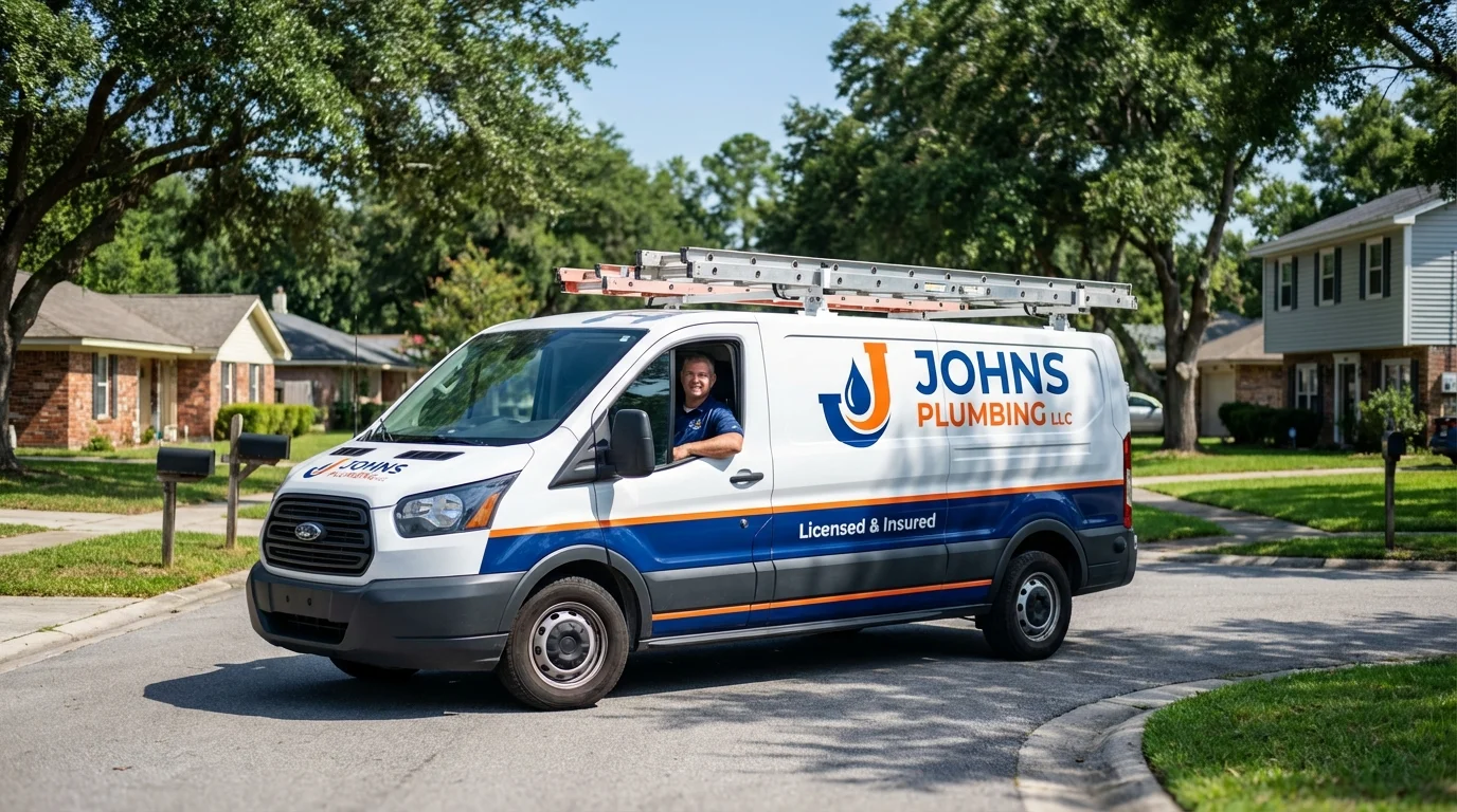 Johns Plumbing LLC service van in North Olmsted, OH