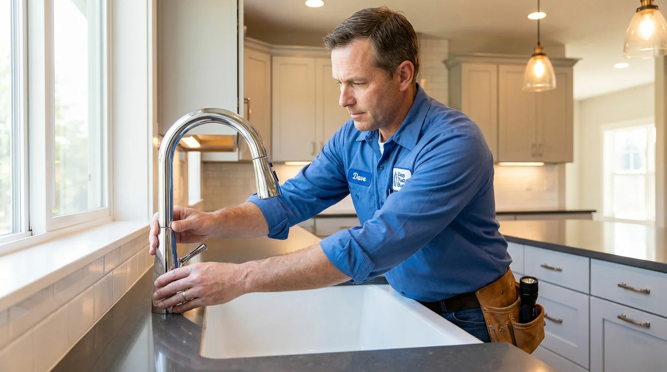 Kitchen faucet installation by Johns Plumbing LLC in North Olmsted